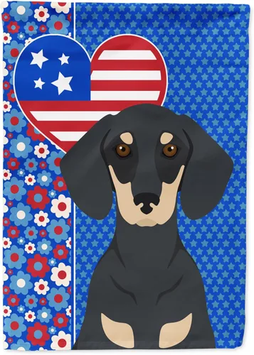 Miniatura 343 de Caroline's Treasures WDK5119GF - Bandera de jardín americana de Airedale Terrier de Estados Unidos, color negro y tostado, bandera decorativa