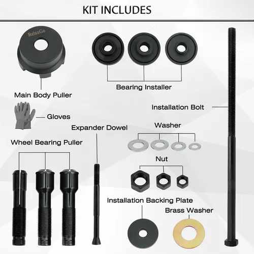 Miniatura 2 de ReluxGo Kit de herramientas de extracción de rodamientos de rueda para Harley Davidson, herramienta de extracción e instalación de rodamientos