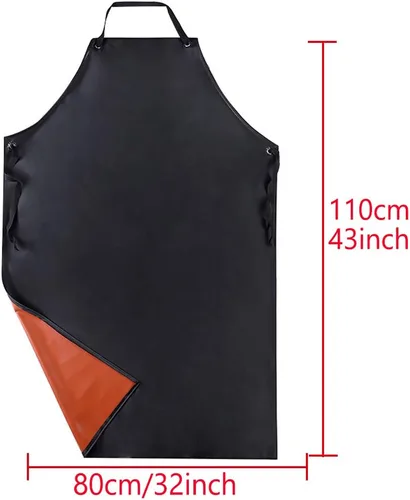 Miniatura 4 de Delantal de goma impermeable para lavar platos, trabajo de laboratorio, carnicero A-negro