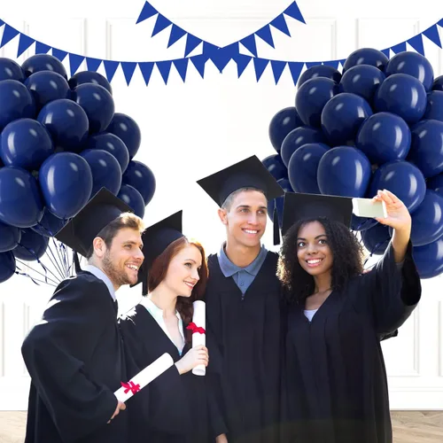 Miniatura 4 de Globos Azul Marino de 12 pulgadas, Globos de Látex Azul Marino 50 piezas Globos de Fiesta para Graduación Boda Fiesta de Cumpleaños Decoraciones