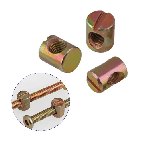 Miniatura 5 de Kit de 72 tuercas métricas M6 de barril con orificio cruzado, para muebles, camas, cunas y sillas (M6 x 11mm/12mm/13mm/15mm/20mm)