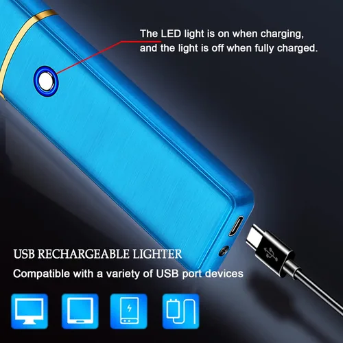 Miniatura 3 de Encendedor electrónico, encendedor inteligente recargable por USB, encendedor eléctrico fresco, portátil, de doble cara, resistente al viento, sin