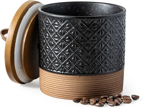 Miniatura 12 de Miamolo Botes de cerámica para café Contenedores de cocina para almacenamiento de alimentos para especias, azúcar, bolsas de té, botes apilables