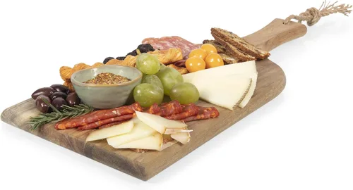 Miniatura 4 de PICNIC TIME Harry Potter Quidditch Artisan - Tabla de embutidos de acacia de 18 pulgadas, tablero de queso de borde vivo con lazo para colgar