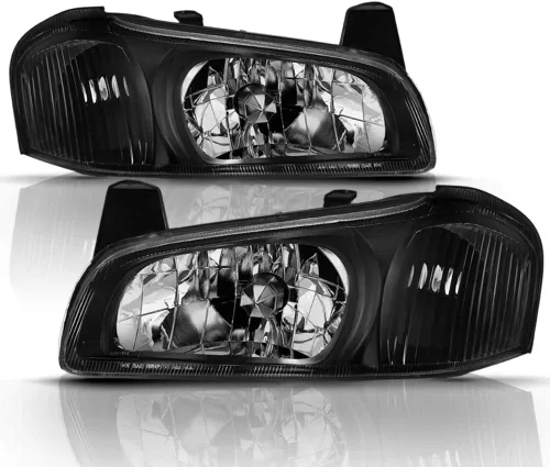 ACANII - Para faros delanteros Nissan Maxima 2000-2001 JDM negros de repuesto 00-01 lado del conductor y del pasajero