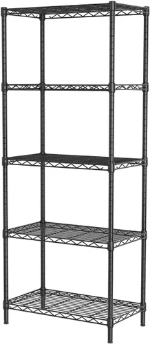 Miniatura 21 de SINGAYE Estante de almacenamiento ajustable de 6 niveles, estantería de alambre, estantes de metal, organizadores de pie para armario, baño, Negro