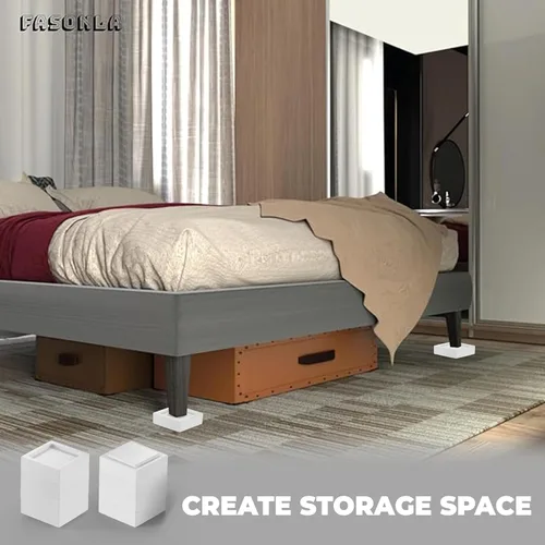 Miniatura 6 de FASONLA Elevadores de cama (juego de 8) elevadores de muebles de altura de 1 pulgada, 2 pulgadas, 3 pulgadas o 4 pulgadas, elevadores de madera