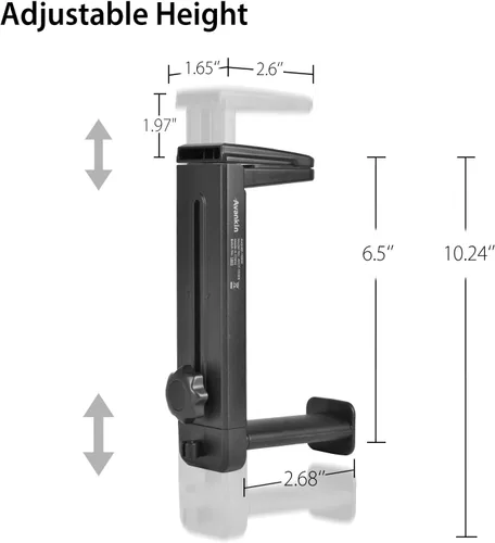 Miniatura 4 de NEETTO HS906 - Soporte para auriculares y colgador 2 en 1, soporte para auriculares para juegos sobre y debajo del escritorio, gancho de montaje