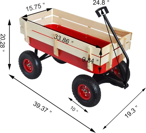 Miniatura 4 de ZeHuoGe Carro deportivo para exteriores todo terreno con paneles laterales de madera extraíbles, neumáticos de aire, panel de pie grande, cama
