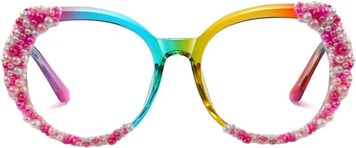 Miniatura 9 de Melrose Gafas de lectura de bloqueo azul de las señoras de la moda, antifatiga/deslumbramiento colorido irregular juegos de computadora femeninos