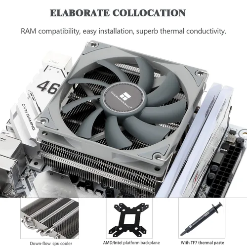 Miniatura 4 de Thermalright AXP90-X53 Enfriador de aire de CPU de perfil bajo, altura de 2.087 in, ventilador de CPU PWM delgado TL-9015, tecnología AGHP 3.0