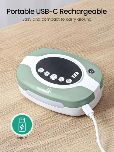 Miniatura 7 de GROWNSY Succión nasal eléctrica para bebé, aspirador nasal de grado hospitalario con luz nocturna, canciones de cuna calmantes, succionador nasal