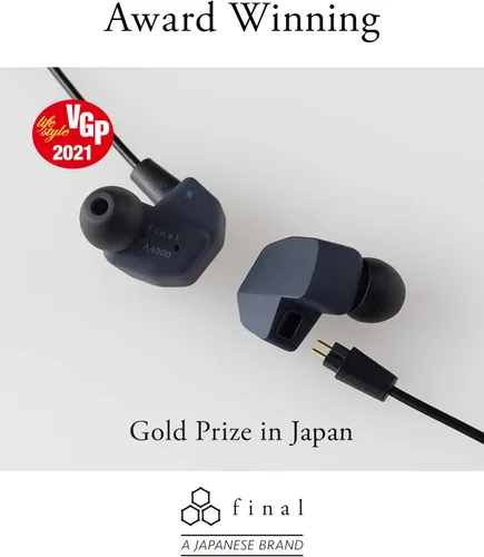 Miniatura 2 de Final Auriculares IEM A4000 de un solo controlador, sonido de alta fidelidad, cable desmontable, monitores intrauditivos ligeros, calidad de audio