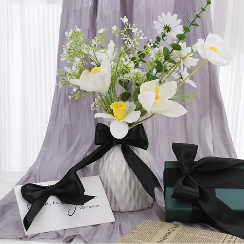 Miniatura 4 de woric - Cinta negra de satén negro de 120 yardas de 1-1/2 pulgadas para envolver regalos, ramo de flores, lazos, serpentinas, fiestas, día