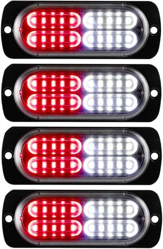 Miniatura 12 de Barra de Luz LED Estroboscópica de Emergencia Súper Brillante de 12-24V con 20 LED, Advertencia de Precaución y Peligro para Construcción