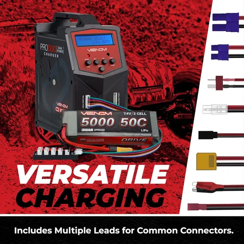 Miniatura 3 de Venom Power Pro Duo LiPo Battery Charger - LCD Screen, Charging Leads - Balance Charger & Discharger for LiPo, LiHV, Li-Ion, Life, NiMH, NiCD, Pb