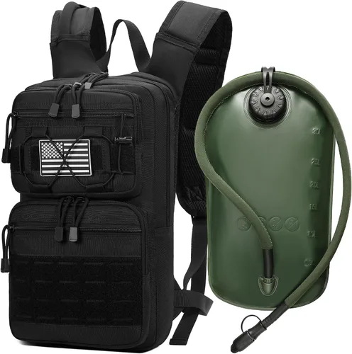 Mochila de hidratación táctica 1050D con vejiga de agua de TPU de 3 litros, mochila de agua militar Molle perfecta para hombres y mujeres, paquete