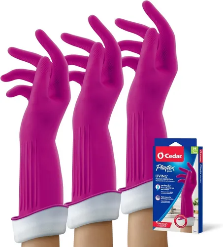 Miniatura 22 de Guantes de limpieza de goma reutilizables Playtex Living (Medianos, 12 pares), guantes reutilizables para el hogar con protección premium