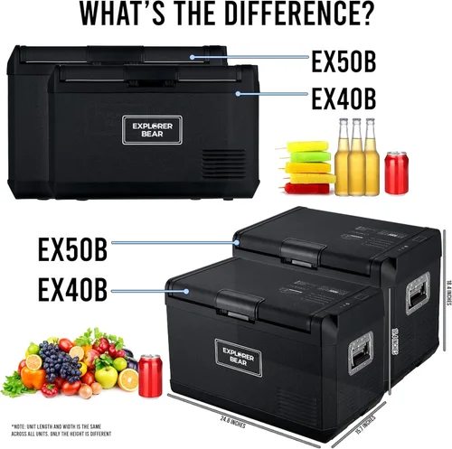 Miniatura 3 de Explorer Bear Refrigerador de 12 voltios 12 V refrigerador de coche 12/24 V CC 110-240 V CA congelador portátil compresor enfriador 0℉-50℉ 3 años