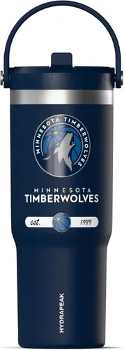 Miniatura 24 de Hydrapeak x NBA Vaso Nomad con Licencia Oficial de Phoenix Suns de 32 oz con Asa y Tapa con Popote, Botella de Agua de Acero Inoxidable a Prueba