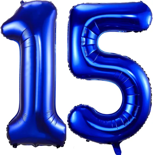 Miniatura 18 de Globos de color azul marino con el número 14, globos de cumpleaños de 40 pulgadas, color azul oscuro, globos de cumpleaños de 14 o 41 pulgadas, Azul