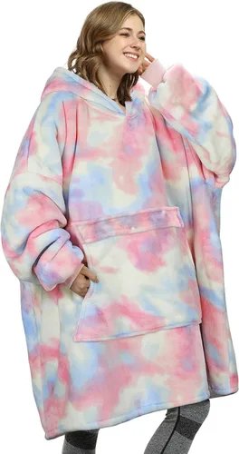 Miniatura 55 de Catalonia Sudadera extragrande tipo manta con capucha, sudadera de sherpa portátil para adultos, hombres y mujeres