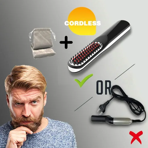 Miniatura 2 de Alisador de barba, peine alisador de barba con inalámbrico/tamaño mini, apagado automático para viajes, hogar, citas, gran regalo para papá, regalo
