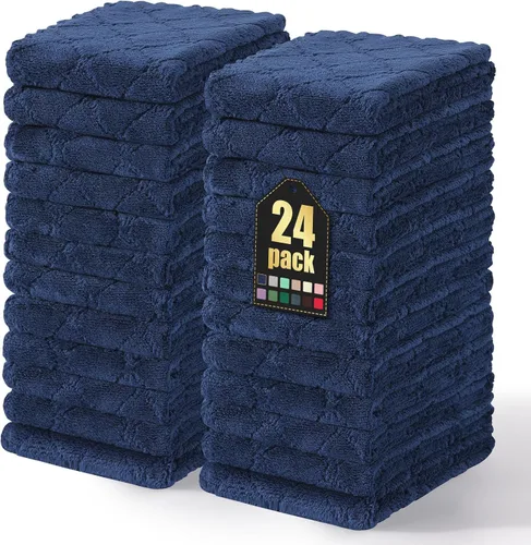 Miniatura 53 de Homaxy - Paquete de 12 trapos de cocina (10 x 10 pulgadas, morado), de terciopelo coral, supersuaves y absorbentes, de secado rápido, paño