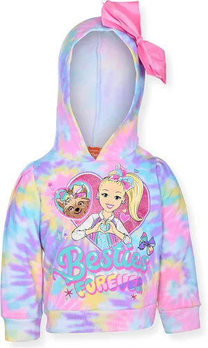 Miniatura 2 de Nickelodeon Jojo Siwa - Conjunto de sudadera con capucha y lazo para niñas pequeñas y niños pequeños, multicolor, Teñido anudado