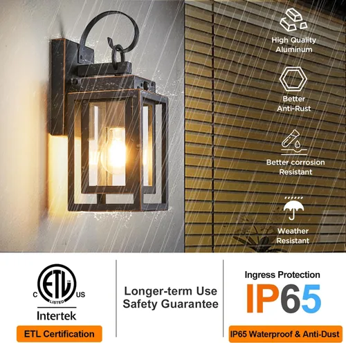 Miniatura 3 de Paquete de 2 luces de pared para exteriores con sensor de movimiento