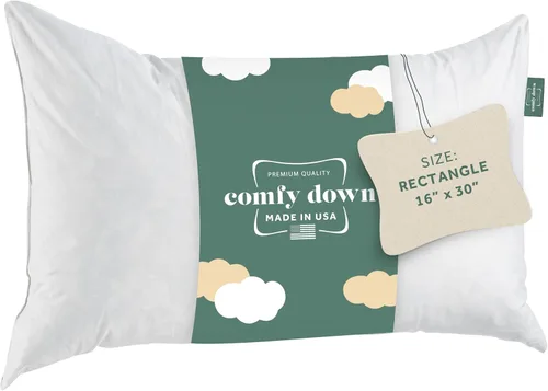 Miniatura 18 de ComfyDown Cojín de 12 x 12 pulgadas, relleno de plumas y plumas, funda 100% algodón, fabricada en Estados Unidos, funda de almohada decorativa suave