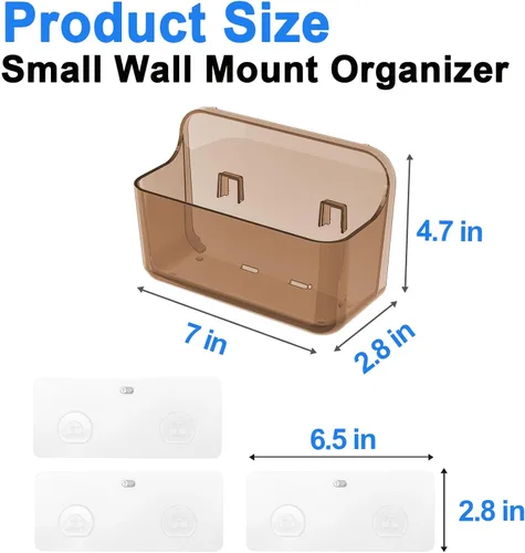 Miniatura 2 de Diesisa Organizador de Pared de Acrílico de 2 piezas, Organizador Adhesivo para Puerta de Gabinete, Estantes de Baño de Acrílico para Pared, Sin