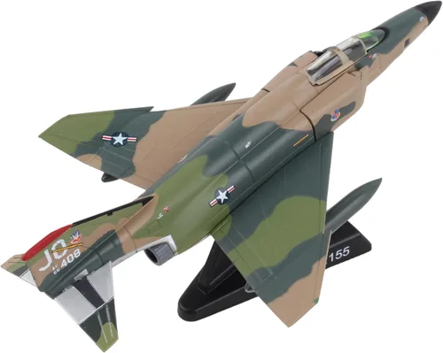 Miniatura 6 de Daron F-4 Phantom II™ Modelo de camuflaje fundido a presión del sudeste asiático, réplica de caza-bombardero supersónico a escala 1:155 con soporte