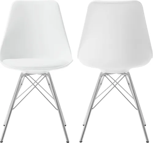 Miniatura 12 de Coaster Home Furnishings - Juniper - Sillas de comedor sin brazos con tapicería de cuero sintético suave y patas cromadas - Cocina y comedor