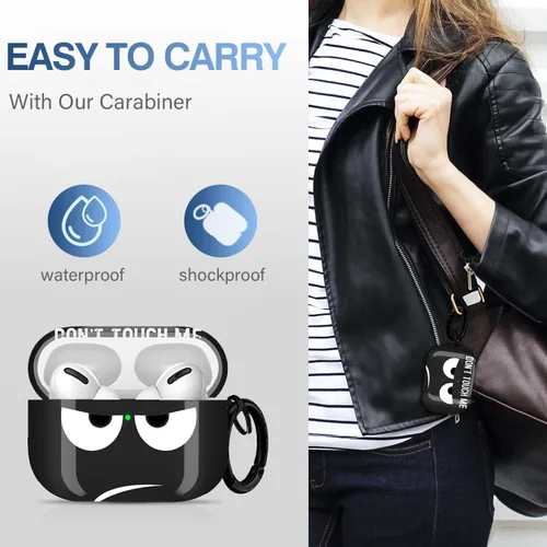Miniatura 6 de Funda para Airpods Pro de 2ª generación 2022, Don't Touch Me para Airpods Pro 2 con llavero, funda suave y bonita a prueba de golpes para mujeres