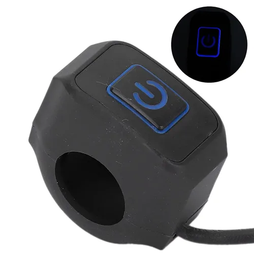 Miniatura 6 de Yctze Interruptor de manillar de motocicleta de 0.866 in, botón de control universal para faros delanteros (metal ABS) (azul)