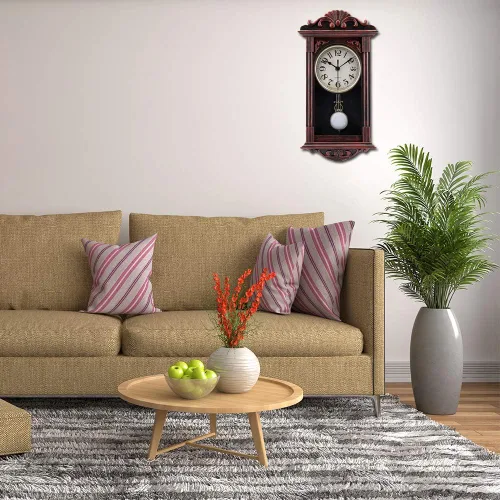 Miniatura 6 de jomparis Reloj de pared con péndulo, regalos para papá, regalos para papá para Navidad, reloj de pared retro de cuarzo decorativo, funciona