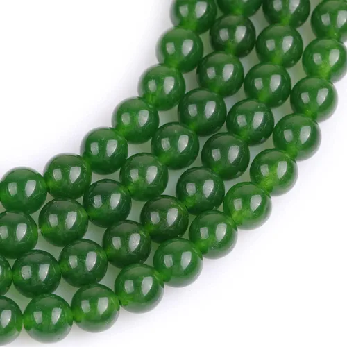 Miniatura 4 de JOE FOREMAN Cuentas redondas de piedra natural de jade de Taiwán verde de 0.315 in para fabricación de joyas, cuentas de 15 pulgadas, piedras Jade