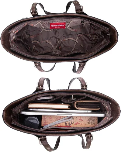 Miniatura 5 de Montana West Bolsa de mano para mujer, juego de bolso grande y bolsos de mano, colección en relieve, juego de 2 piezas