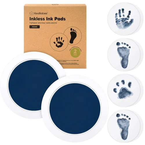 Miniatura 29 de Kit de Huellas de Manos y Pies de Bebé Sin Tinta Redondo de 2 Piezas - Almohadilla de Tinta Sin Desorden para Recuerdo de Recién Nacido, Kit