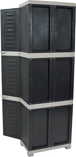 Miniatura 9 de Sunnydaze - Armario de almacenamiento con cerradura, armario de almacenamiento para interiores o garaje con 4 estantes ajustables, 72 pulgadas