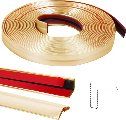 Moldura de pared autoadhesiva de 33 x 0.8 pulgadas, protector de esquina de pared y protector de borde interior exterior para decoración del hogar,
