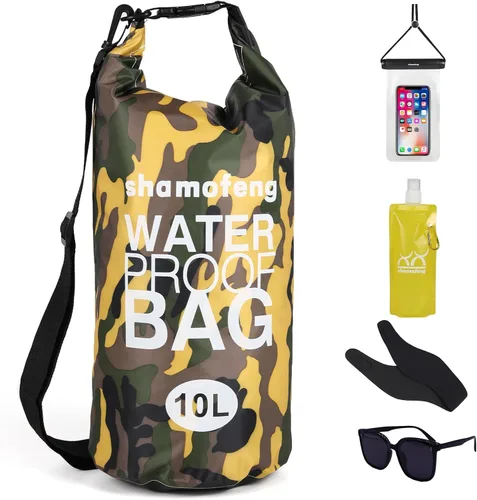 Bolsa seca impermeable de 5L/10L/15L/20L/30L Mochila de almacenamiento en seco con funda para teléfono, botella de agua plegable, gafas de sol,