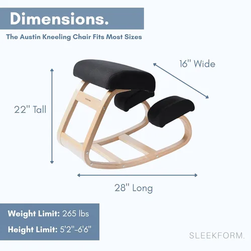 Miniatura 3 de Sleekform Silla de rodillas Austin - Taburete ergonómico de escritorio para computadora para oficina en casa para sentarse activamente Original