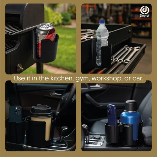 Miniatura 5 de Expansor de portavasos para automóvil, juego de adaptador de portavasos ajustable 2 en 1 con accesorio magnético para montaje de botella, se adapta