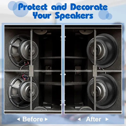 Miniatura 7 de Amylove 2 piezas de cajas de recinto de altavoces universales con ángulo, para montaje en superficie con tira de goma para instalar altavoces de 6.5