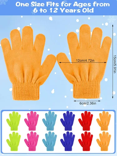 Miniatura 5 de Juego de 48 piezas de gorro y guantes de invierno para niños, paquete a granel, gorro de punto, unisex, paquete de guantes mágicos, regalo