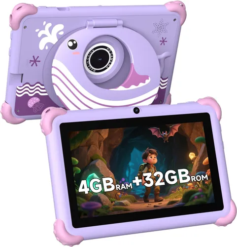 Miniatura 7 de Tablet infantil de 7 pulgadas para niños pequeños, Android 12, 4 GB de RAM, 32 GB de ROM, WiFi, Bluetooth, pantalla IPS de protección ocular segura