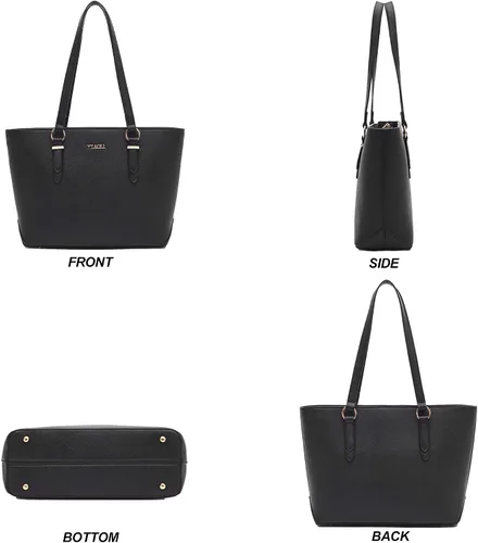 Miniatura 6 de YZAOLL Bolsos para mujer de cuero sintético, medianos y grandes, bolso de hombro, cartera, juego de bolso de mano y billetera