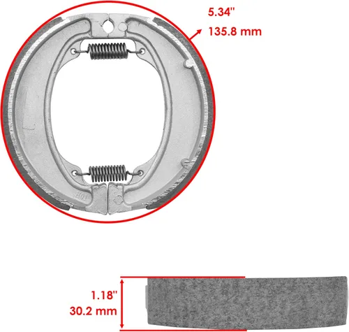 Miniatura 2 de Caltric Zapatas de freno traseras compatibles con Honda Trx250Tm Trx-250Tm Fourtrax 250 Tm Recon 2002-2013 Zapatas de freno